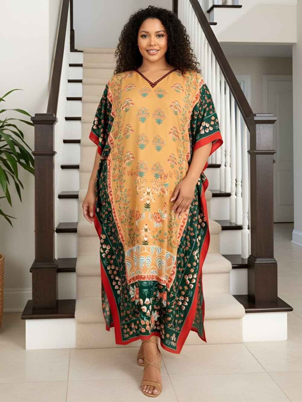 Gypsie Blu Summer Beach Cover Up Kaftan Dress Stylish Polyester Maxi Dresses